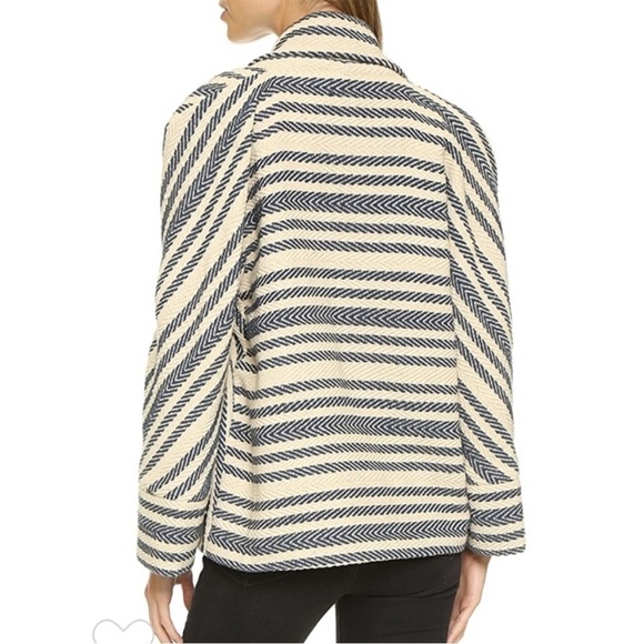 IRO Carson Blazer Striped Embroidered Jacket Oversized Chunky Shawl Bell - Picture 4 of 16